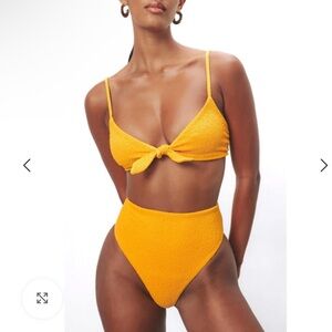 NEW Mara Hoffman $395 Vibrant Yellow Textured Bikini Set Size L and XL avail